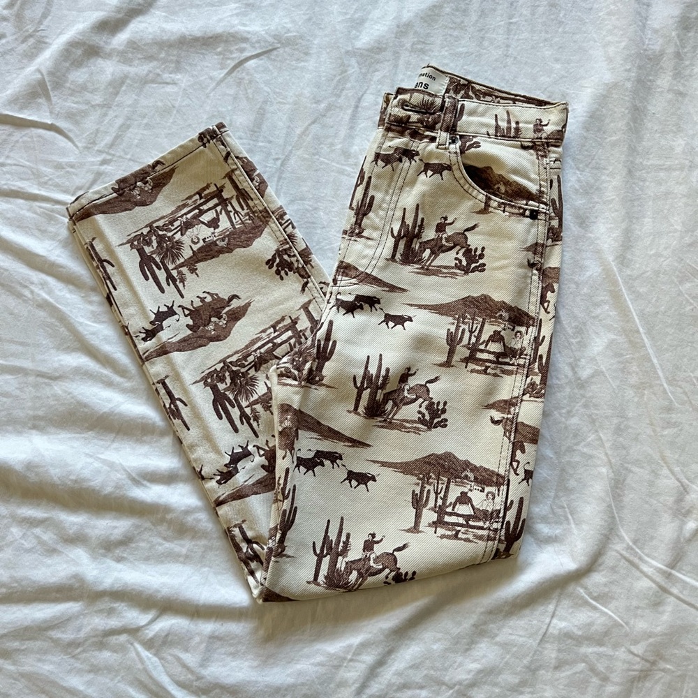 Reformation Sonora Western Printed Straight Jeans